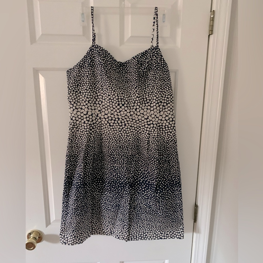 LOFT Black White Polka Dot Sleeveless Sundress Mini Dress Size 6